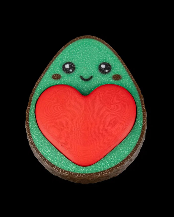 Avocado Herz Fidget Klicker – 3D-Fidget von Just4Fun3D – Produktbild 3