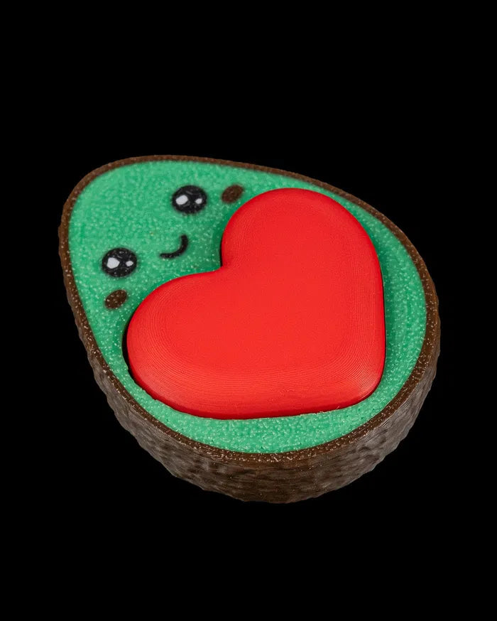 Avocado Herz Fidget Klicker – 3D-Fidget von Just4Fun3D – Produktbild 1