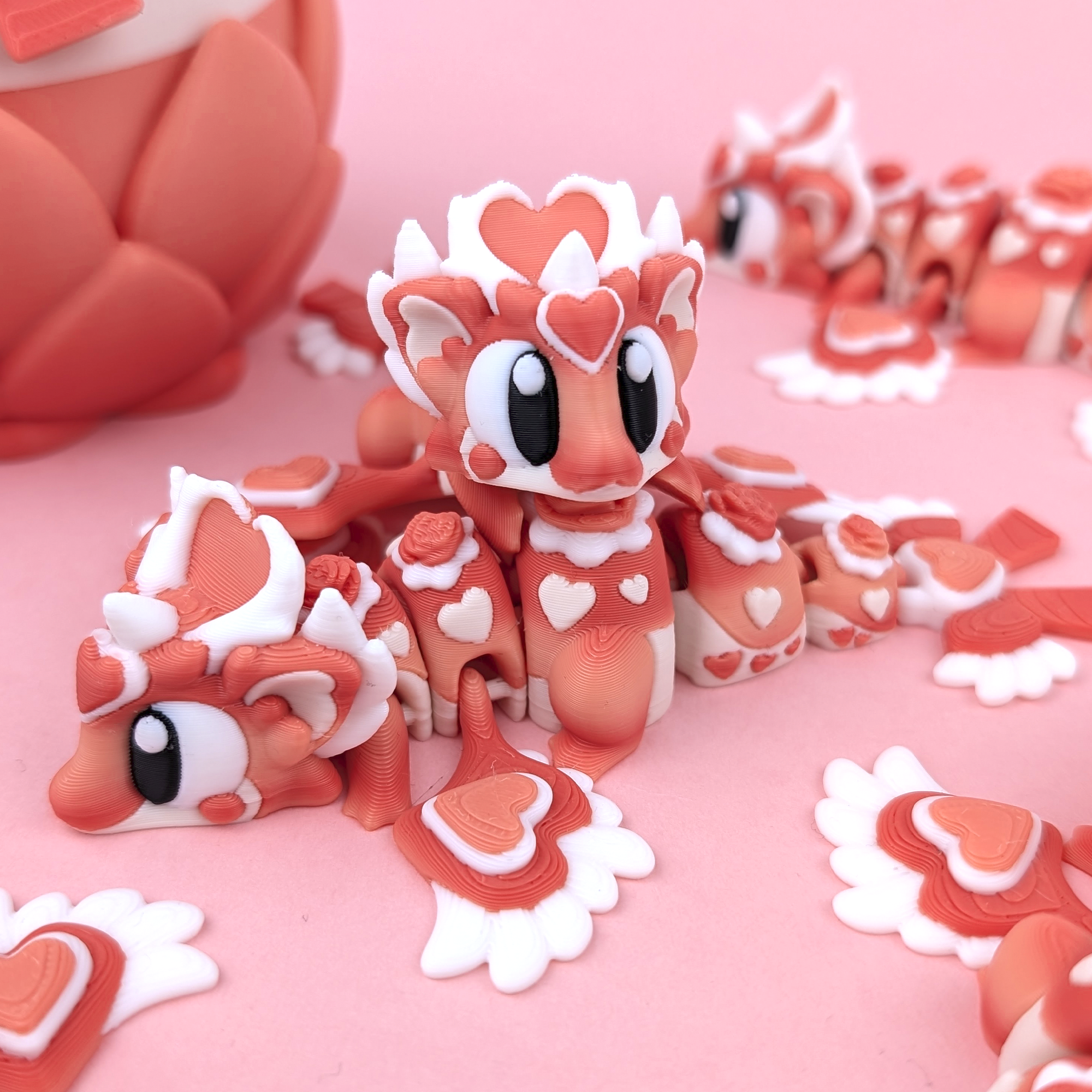 Rose Heart Dragon – 3D-Drachenfigur von Just4Fun3D
