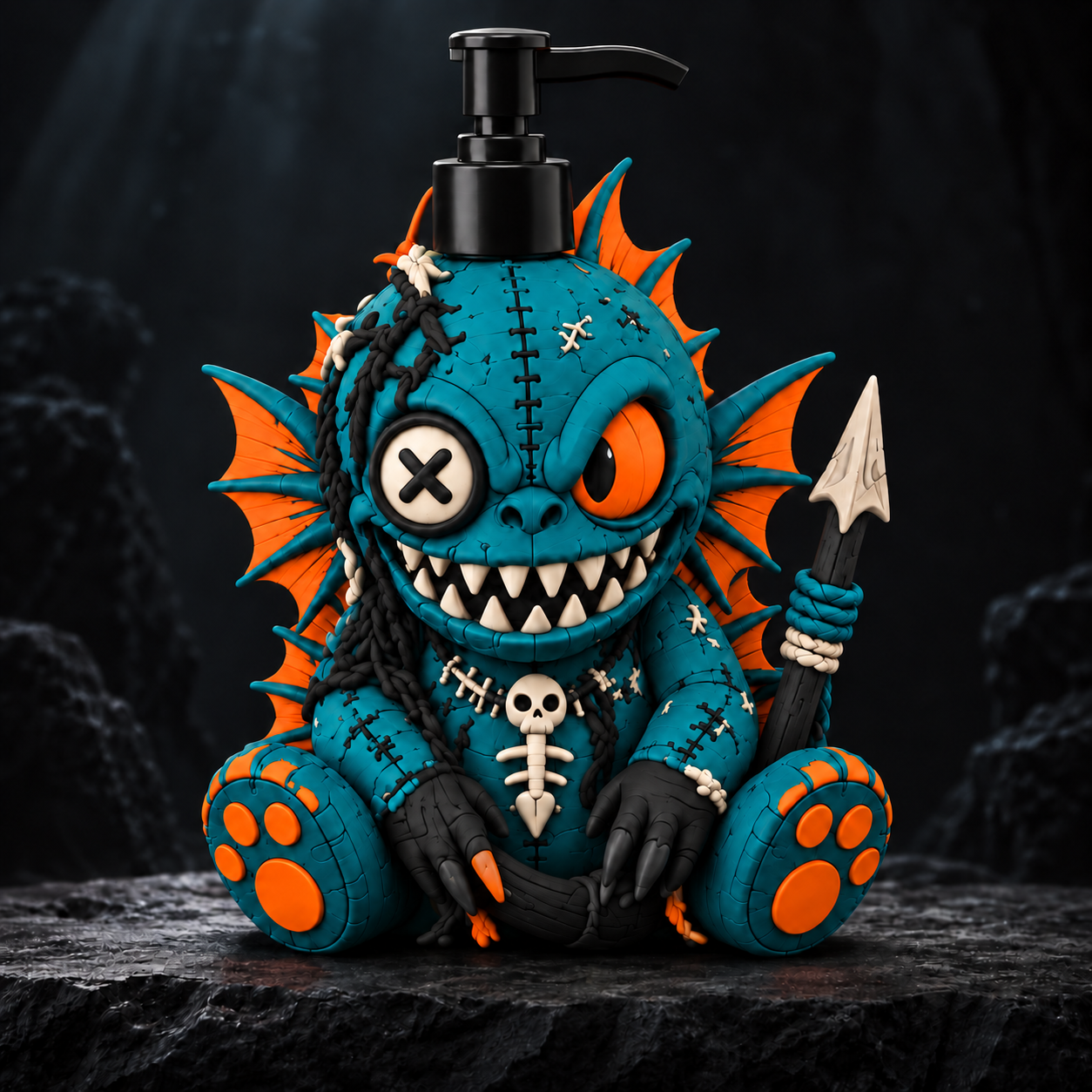 Fischmann Seifenspender aus PLA mit Flossen – Fantasy Baddeko von Just 4 Fun 3D