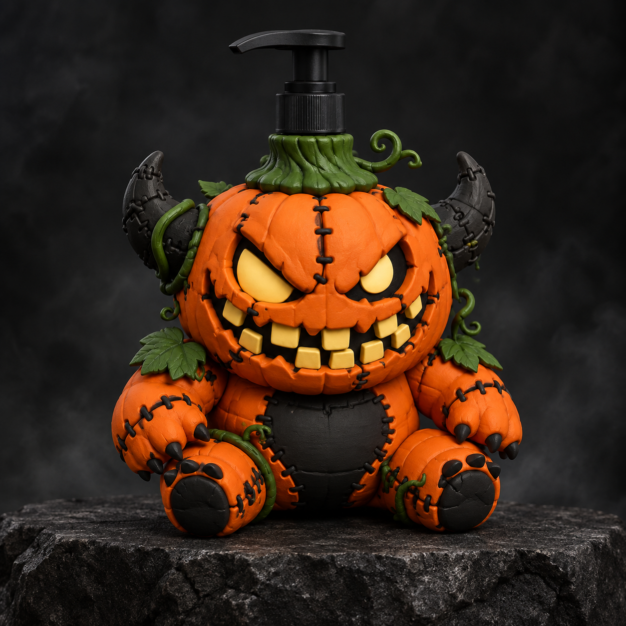 Kürbisdämon Seifenspender aus PLA – Halloween Baddeko von Just 4 Fun 3D