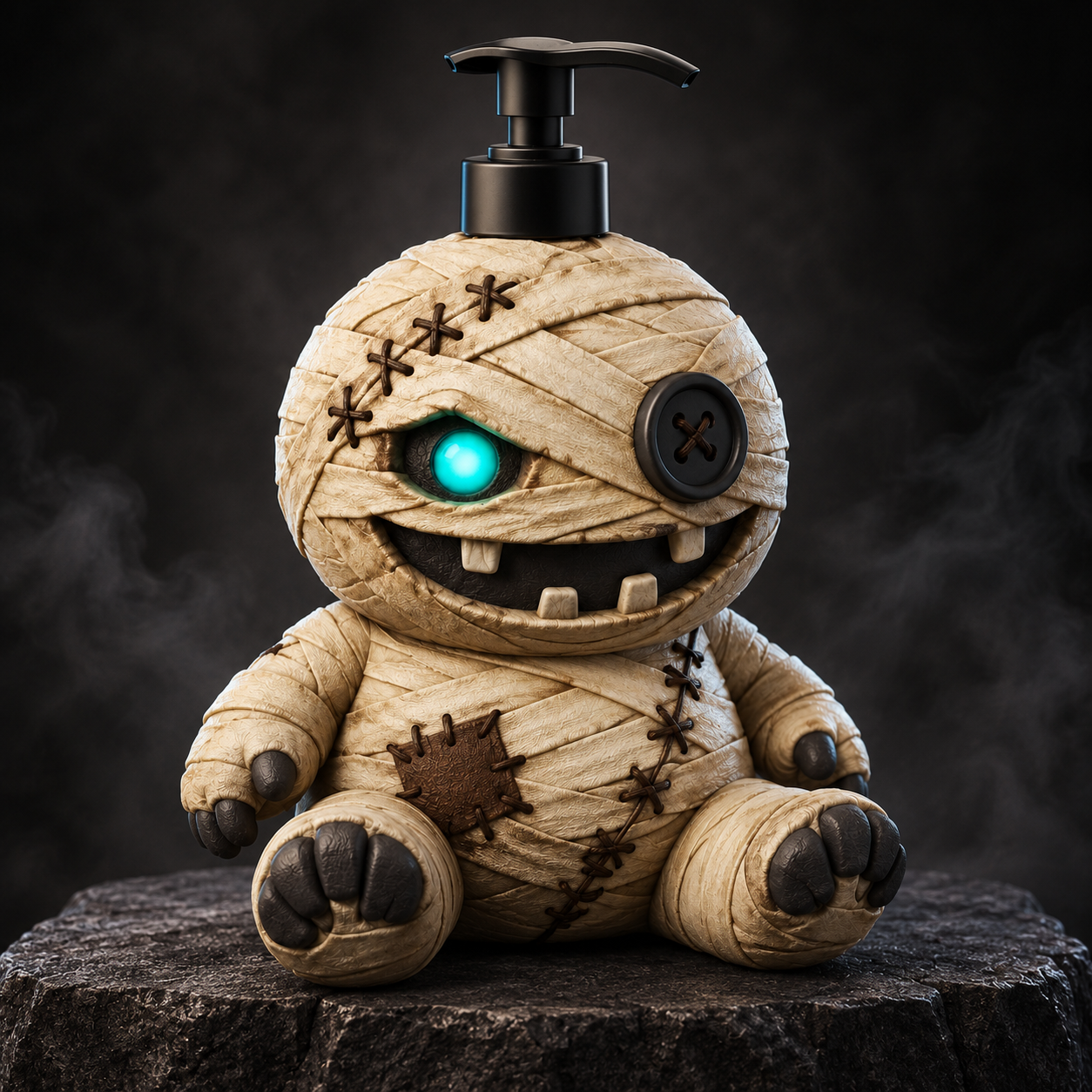 Mumien Seifenspender aus PLA mit Knopfauge – Halloween Deko von Just 4 Fun 3D